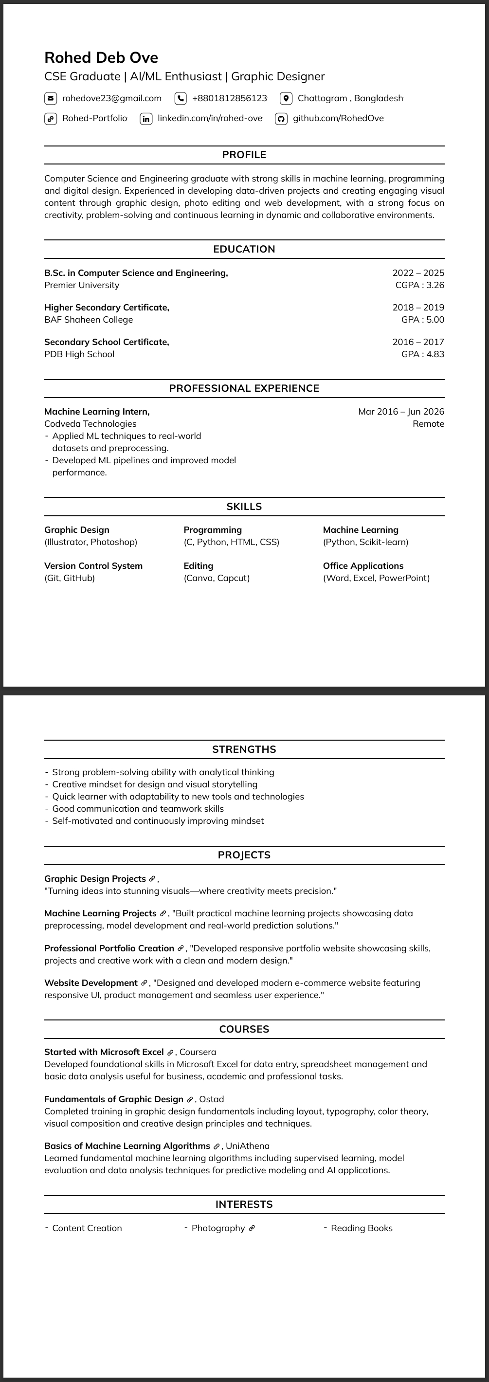 Resume preview